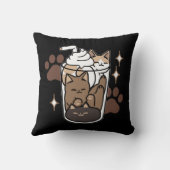 Purr-fectブレンド：キャット&コーヒー用のコーヒーデザイン クッション (裏面)