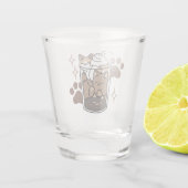 Purr-fectブレンド：キャット&コーヒー用のコーヒーデザイン ショットグラス (裏面)