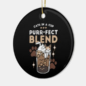 Purr-fectブレンド：キャット&コーヒー用のコーヒーデザイン セラミックオーナメント (左)