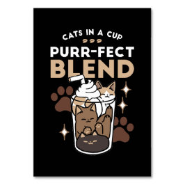 Purr-fectブレンド：キャット&コーヒー用のコーヒーデザイン テーブルナンバー