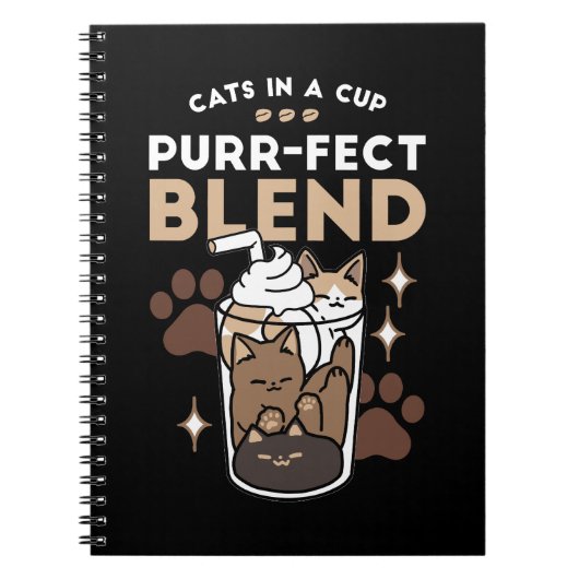 Purr-fectブレンド:キャット&コーヒー用のコーヒーデザイン ノートブック (正面)