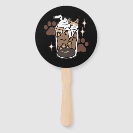 Purr-fectブレンド：キャット&コーヒー用のコーヒーデザイン ハンドファン