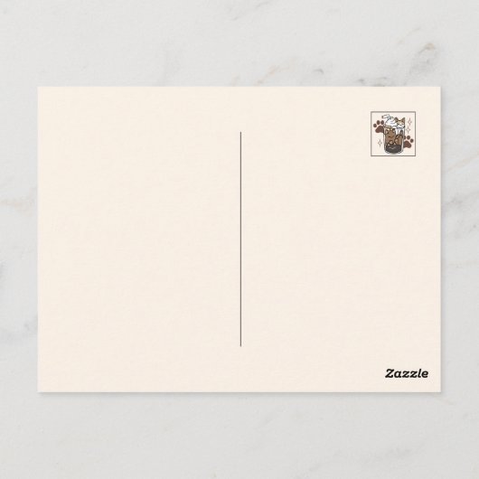 Purr-fectブレンド:キャット&コーヒー用のコーヒーデザイン ポストカード (裏面)