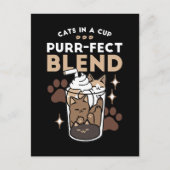 Purr-fectブレンド：キャット&コーヒー用のコーヒーデザイン ポストカード (正面)