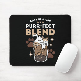 Purr-fectブレンド：キャット&コーヒー用のコーヒーデザイン マウスパッド
