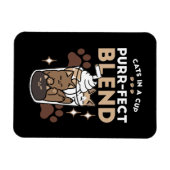 Purr-fectブレンド:キャット&コーヒー用のコーヒーデザイン マグネット (横)