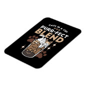Purr-fectブレンド:キャット&コーヒー用のコーヒーデザイン マグネット (左側)