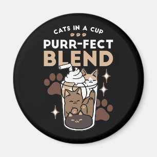 Purr-fectブレンド:キャット&コーヒー用のコーヒーデザイン マグネット