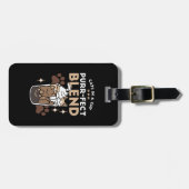 Purr-fectブレンド:キャット&コーヒー用のコーヒーデザイン ラゲッジタグ (正面横)