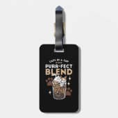 Purr-fectブレンド:キャット&コーヒー用のコーヒーデザイン ラゲッジタグ (裏面縦)