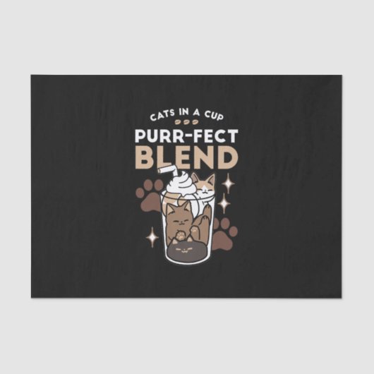Purr-fectブレンド:キャット&コーヒー用のコーヒーデザイン 薄葉紙 (正面)