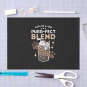 Purr-fectブレンド:キャット&コーヒー用のコーヒーデザイン 薄葉紙 (クラフト)