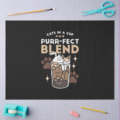 Purr-fectブレンド：キャット&コーヒー用のコーヒーデザイン 薄葉紙 (クラフト)