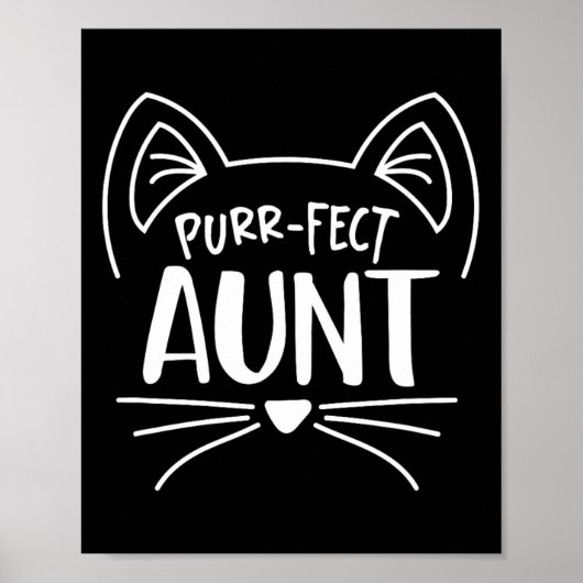 Purr-fect叔母ギフト叔母の猫好き ポスター (正面)