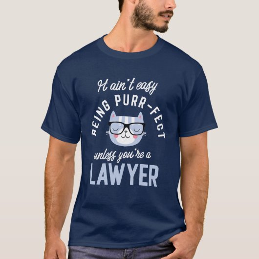 Purr-Fect弁護士猫好きギフト Tシャツ (正面)