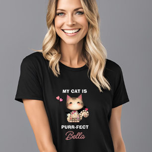 PURR-FECT猫のハート名 Tシャツ