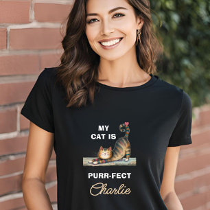 PURR-FECT猫のハート名 Tシャツ