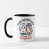 Purr-fect Dental Duo | Funny Cat and Tooth Mug Des マグカップ (左)