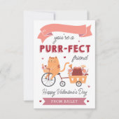 Purr-fect Friend Cat Classroom Valentines Day Card 招待状 (正面)