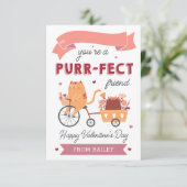 Purr-fect Friend Cat Classroom Valentines Day Card 招待状 (スタンド正面)