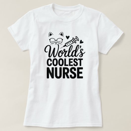 Purr-fect Nurse Tee – For Cat-Loving Healthcare He Tシャツ (デザイン正面)