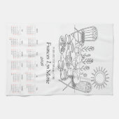 Purr-fectly Brewed Cat Tea Towel 2026 Calendar キッチンタオル (横)