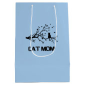 "Purr-fectly Proud Cat Mom ミディアムペーパーバッグ (裏面)