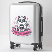 Purr-fectly Sarcastic White Cat Sticker シール (スーツケース)