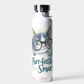 🐱 Purr-fectly Smart 📚 ウォーターボトル (左面)