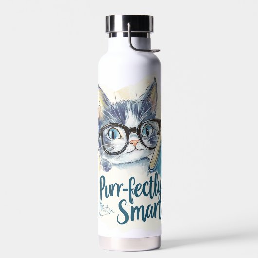 🐱 Purr-fectly Smart 📚 ウォーターボトル (左面)