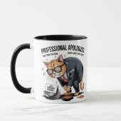 Purr-fectly Sorry: Professional Apologizer Cat マグカップ (左)