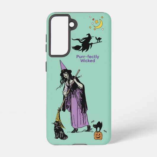 Purr-fectly Wicked Witch Cat Galaxy Case Samsung Galaxyケース (裏面)