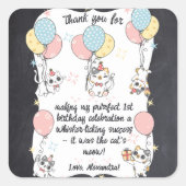 Purr-fecutly One: Catテーマ1歳の誕生日ありがとう スクエアシール (正面)