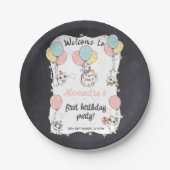 Purr-fecutly One: Catテーマ1歳の誕生日パーティー ペーパープレート (正面)