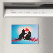 Purr Love - Cat Valentine Balloons -抱き枕 マグネット (インサイチュ (食洗機))