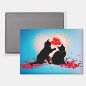 Purr Love - Cat Valentine Balloons -抱き枕 マグネット (正面/裏面)