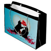 Purr Love - Cat Valentine Balloons -抱き枕 ラージペーパーバッグ (裏面アングル)