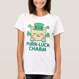 Purr-Luck Charm Cute Cat St. Patrick’s Day Tシャツ