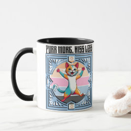 Purr More His Less - Cat おもしろい Mug for Pet lovers マグカップ