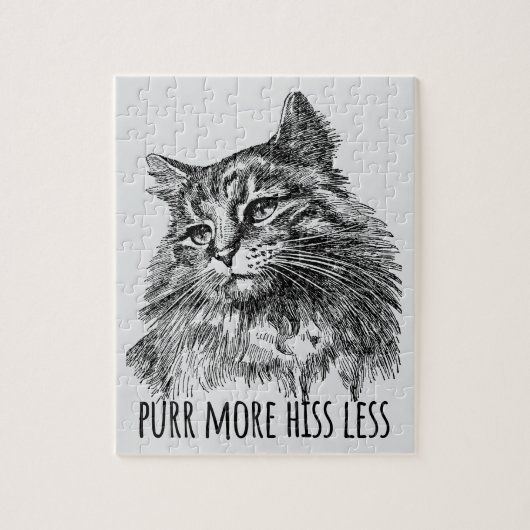 Purr More Hiss Less Pretty Kitty ジグソーパズル (縦)