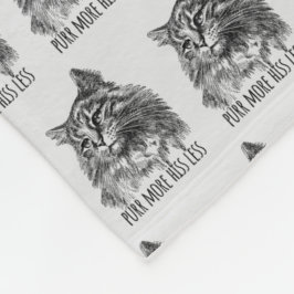 Purr More Hiss Less Pretty Kitty フリースブランケット