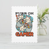 Purr On Gamer – かわいいキャットゲームデザイン シーズンカード (スタンド正面)