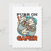 Purr On Gamer – かわいいキャットゲームデザイン シーズンカード (正面)