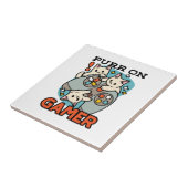 Purr On Gamer – かわいいキャットゲームデザイン タイル (側面)