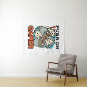 Purr On Gamer – かわいいキャットゲームデザイン タペストリー (インサイチュ(横))