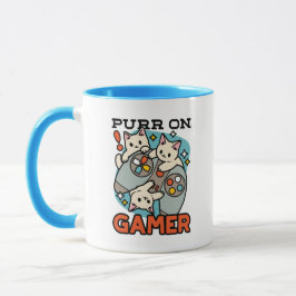 Purr On Gamer – かわいいキャットゲームデザイン マグカップ