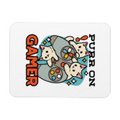 Purr On Gamer – かわいいキャットゲームデザイン マグネット (横)