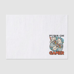 Purr On Gamer – かわいいキャットゲームデザイン 薄葉紙