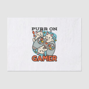Purr On Gamer – かわいいキャットゲームデザイン 薄葉紙
