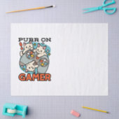 Purr On Gamer – かわいいキャットゲームデザイン 薄葉紙 (クラフト)